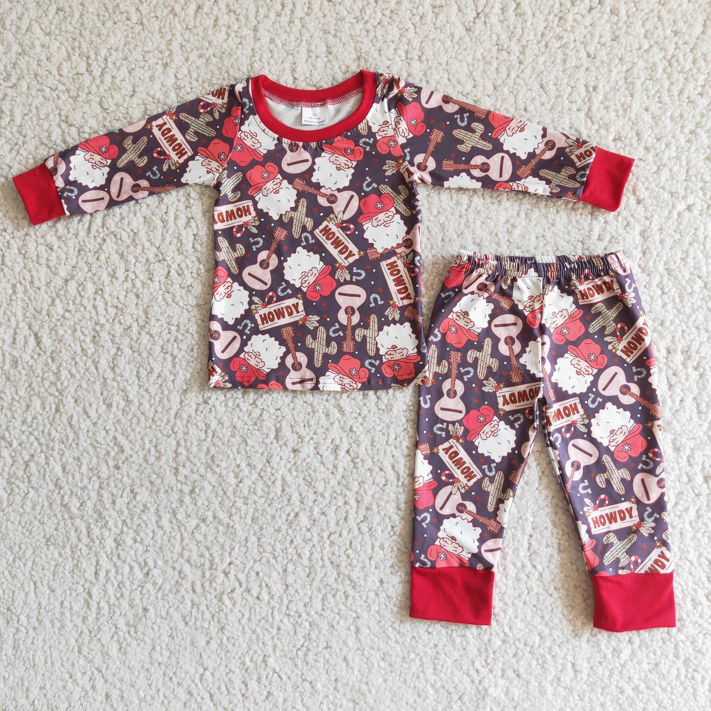 Outfit - Christmas santa long sleeve pajamas outfit