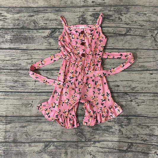 flower pink ruffle romper