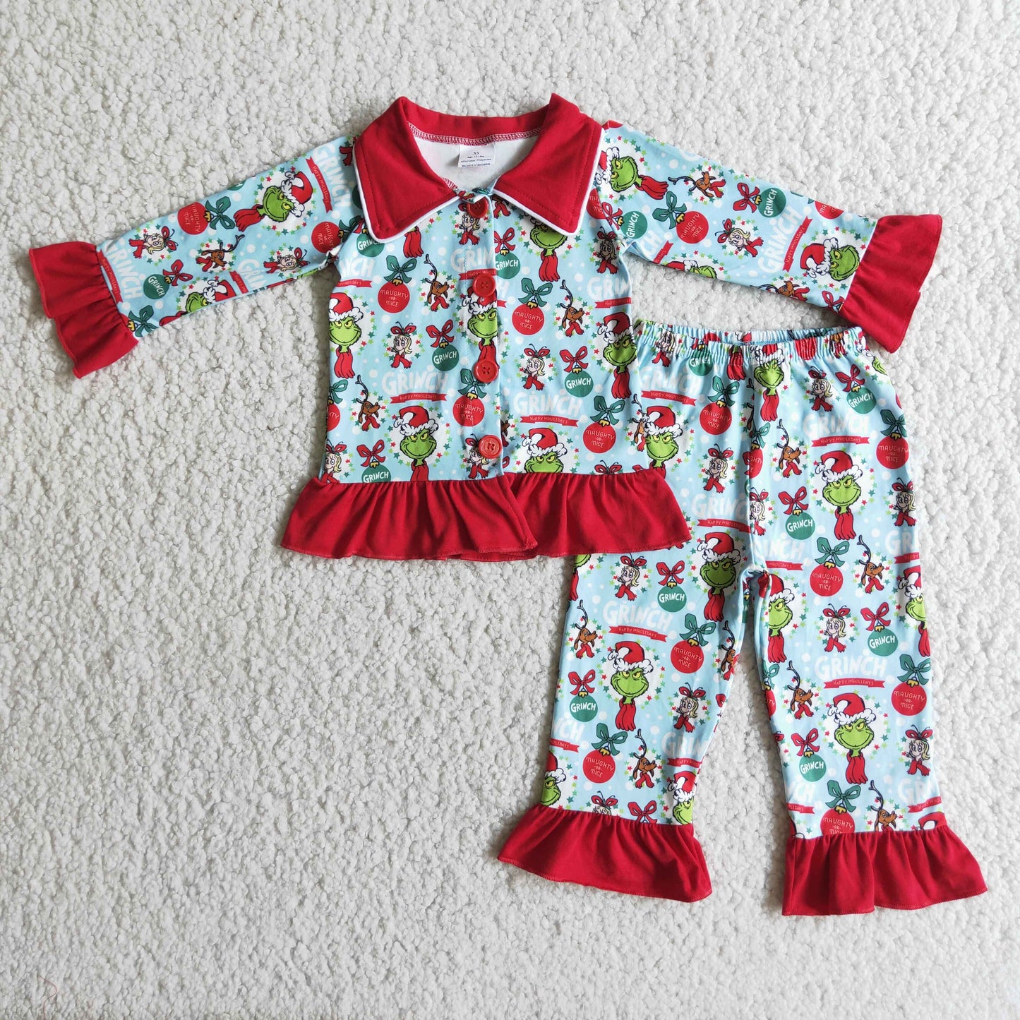 girls Christmas cartoon pajamas sets 6 B3-24