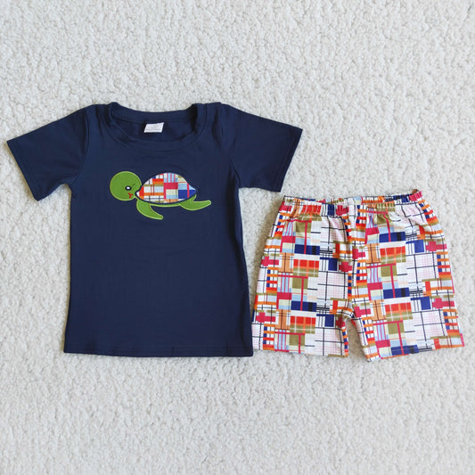 Turtle Blue T-shirt shorts Set