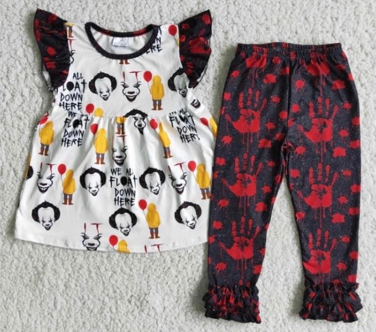 Halloween clown tops legging set E4-14