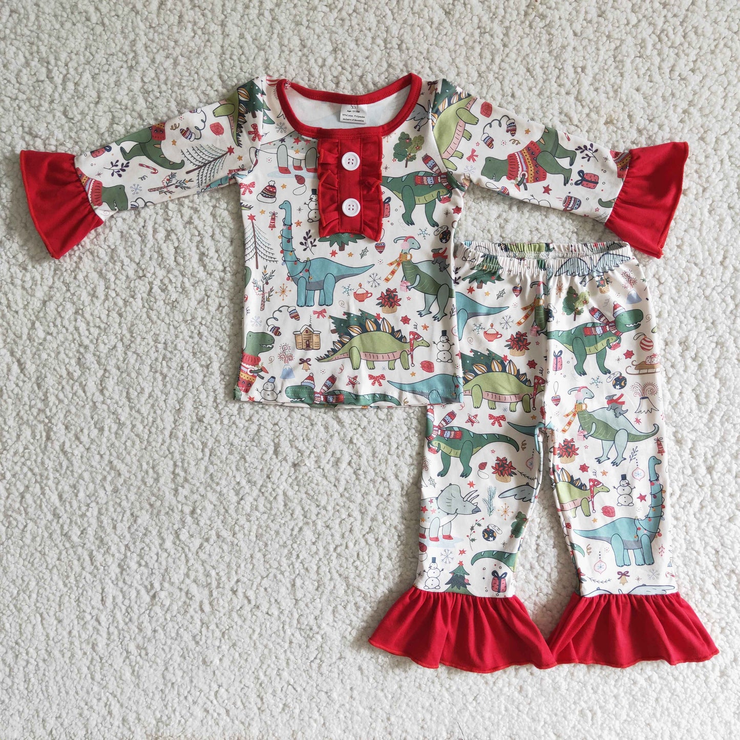 Dinosaur girl pajamas outfit