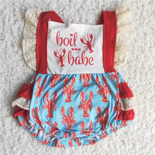 Boil babe crawfish lace romper