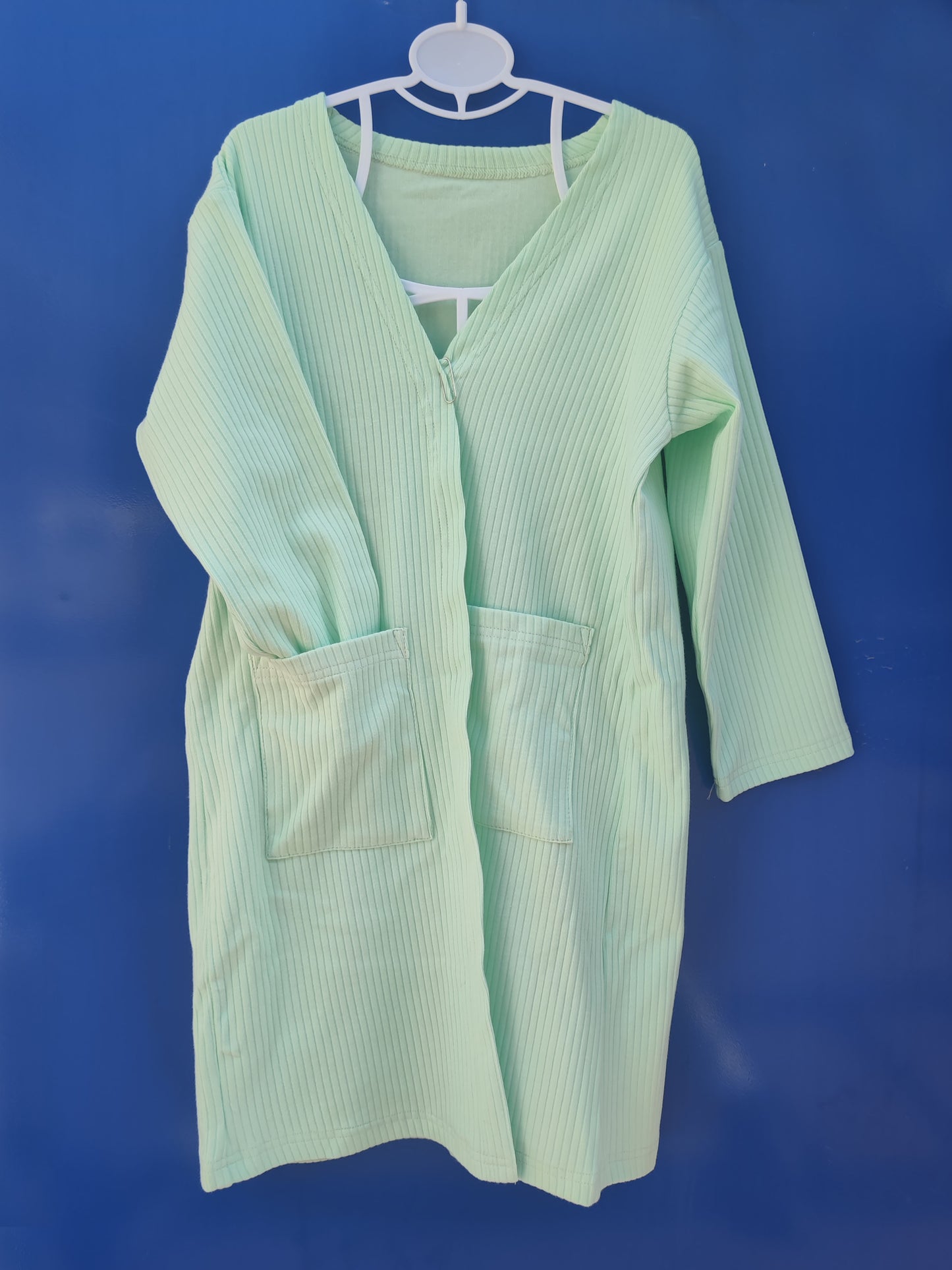 Green Cotton Cardigan-RTS