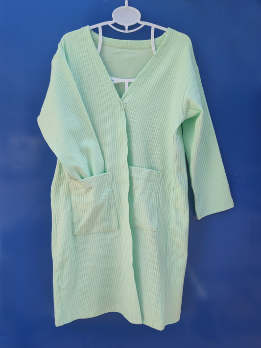 Green Cotton Cardigan-RTS