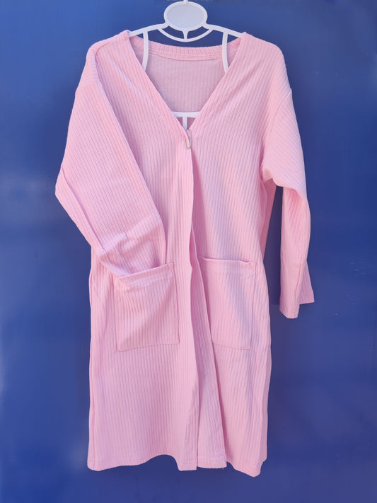 pink cotton Cardigan-RTS