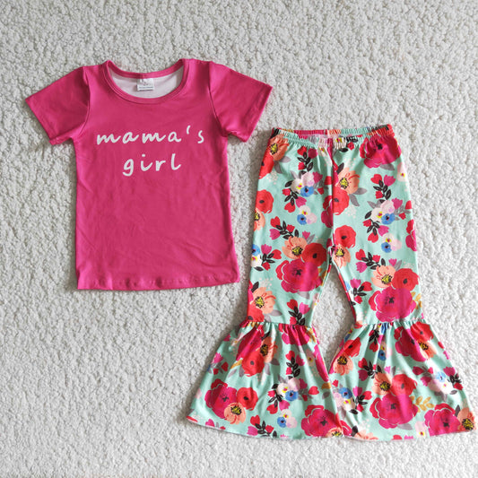 mama's girl red flower outfit