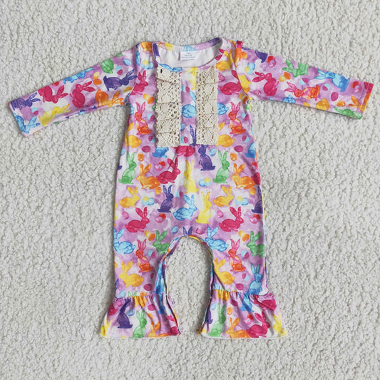 Easter rabbit girl romper