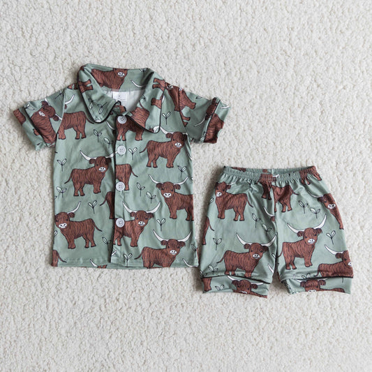 heifer boy  short sleeve shorts pajamas set