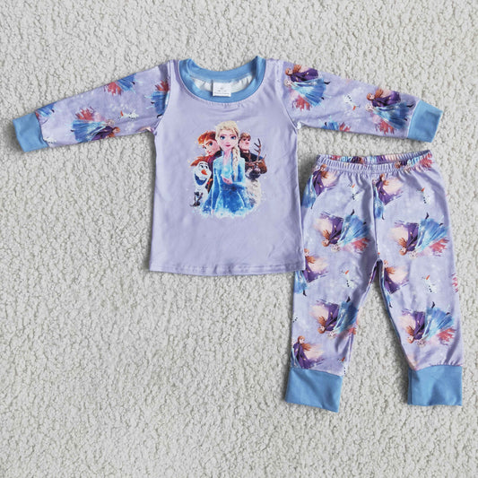 Princess printed Blue Pajamas Set 6 A9-1