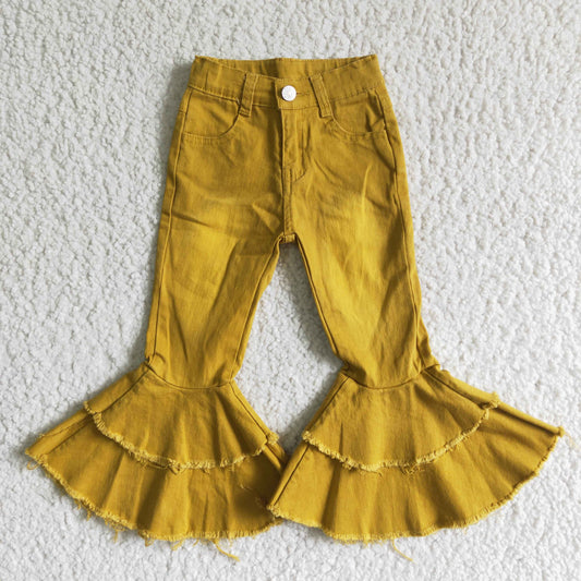 Hot  popular yellow Denim pants jeans