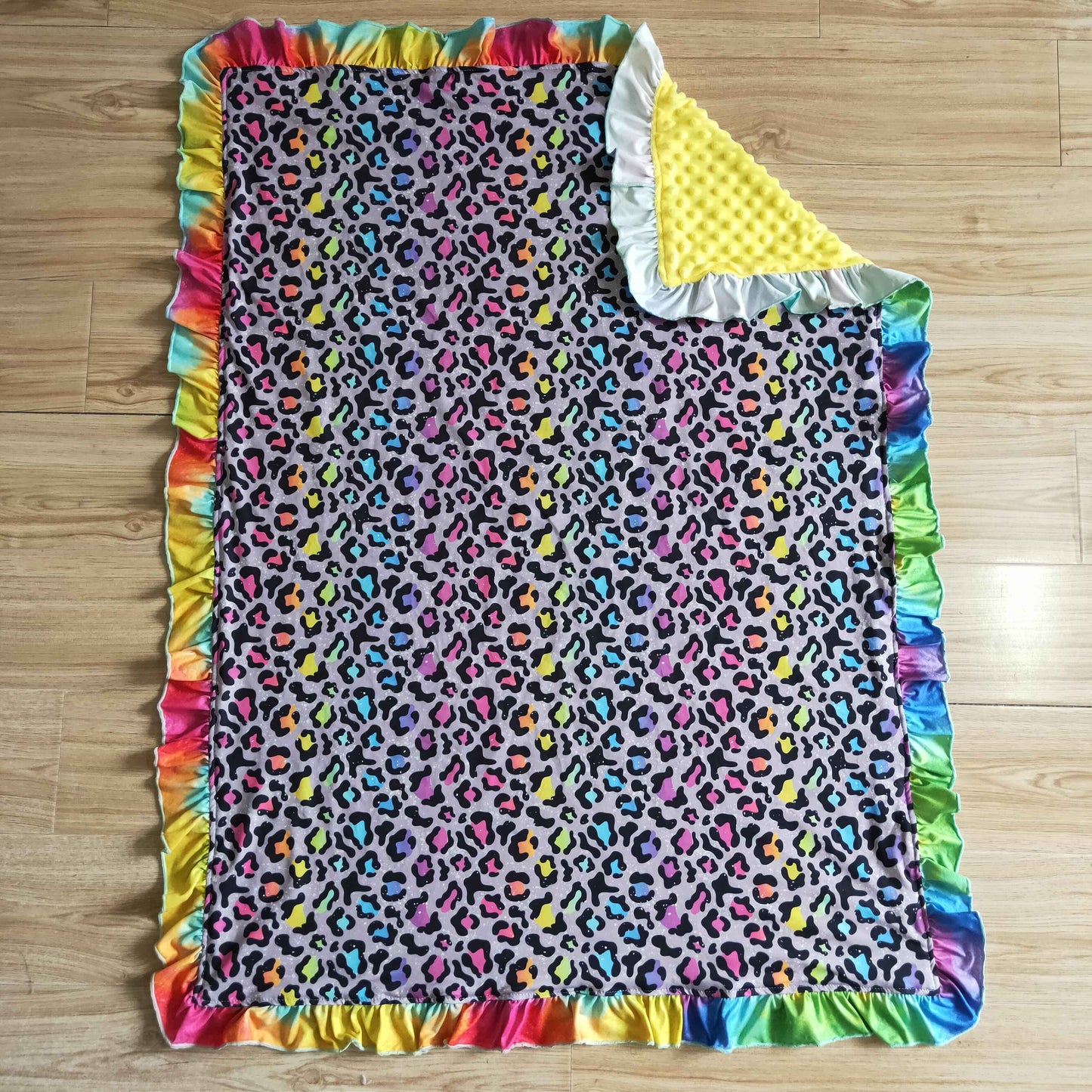 Colorful leopard blanket