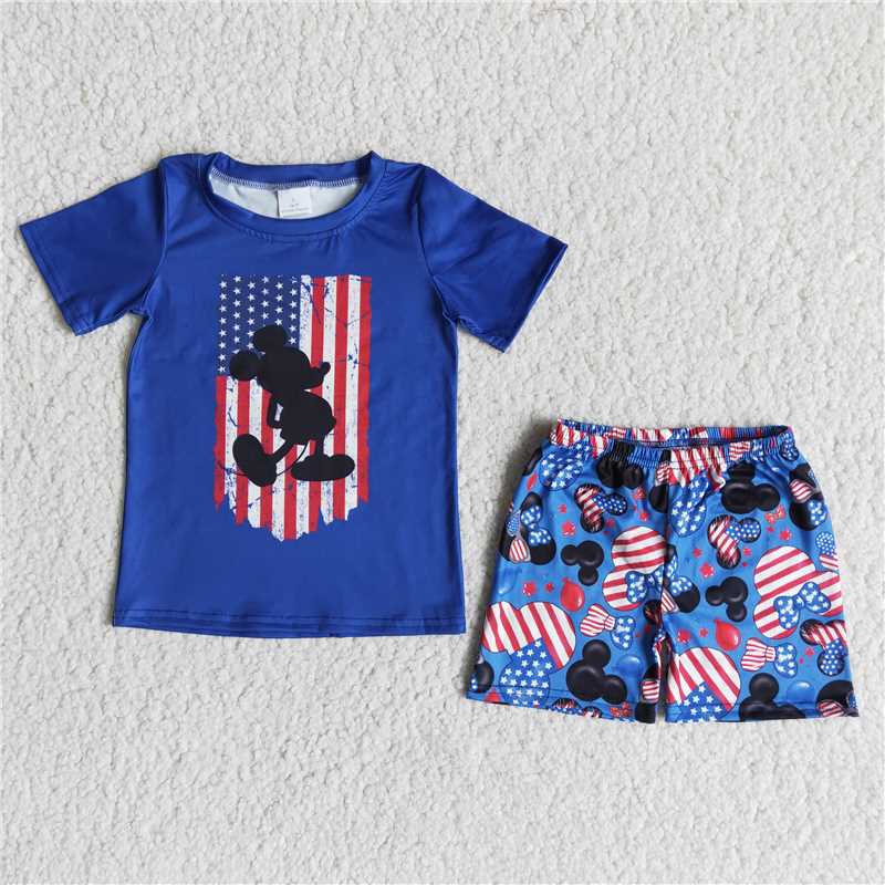 4th of July boys t-shirt shorts sets B1-13