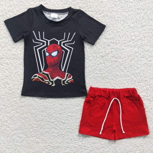 boys spiderman t-shirts+shorts sets BSSO0226