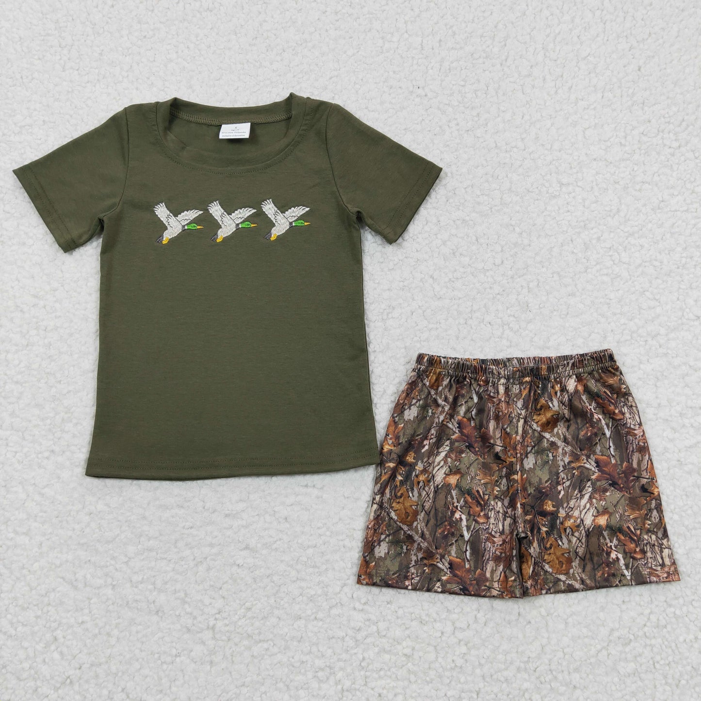 boys bird embroidery t-shirts+shorts sets BSSO0238