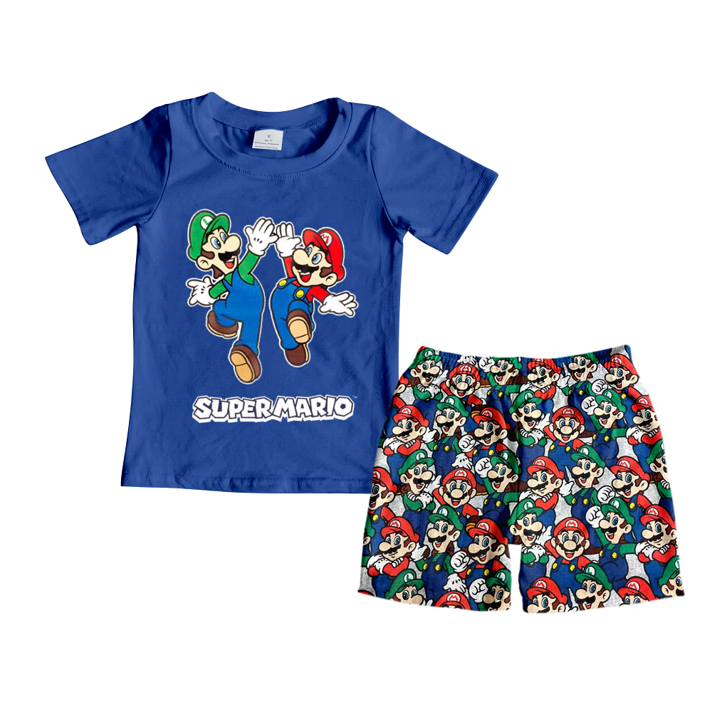 boys cartoon t-shirts+shorts sets BSSO0258