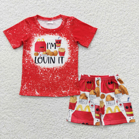 Hamburger and fries t-shirts shorts sets BSSO0260