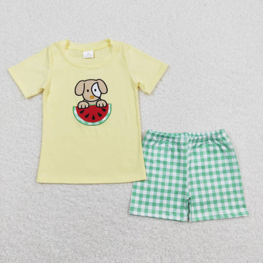 BSSO0446 boy summer shorts watermelon dog  toddler boy summer outfits