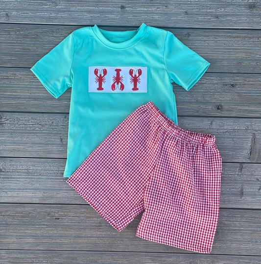 BSSO0597 baby boy clothes crayfish toddler boy summer outfit