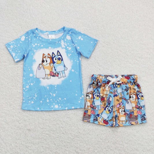 BSSO0599  baby boy clothes cartoon dog shopping toddler boy summer outfit 3-6M to 7-8T