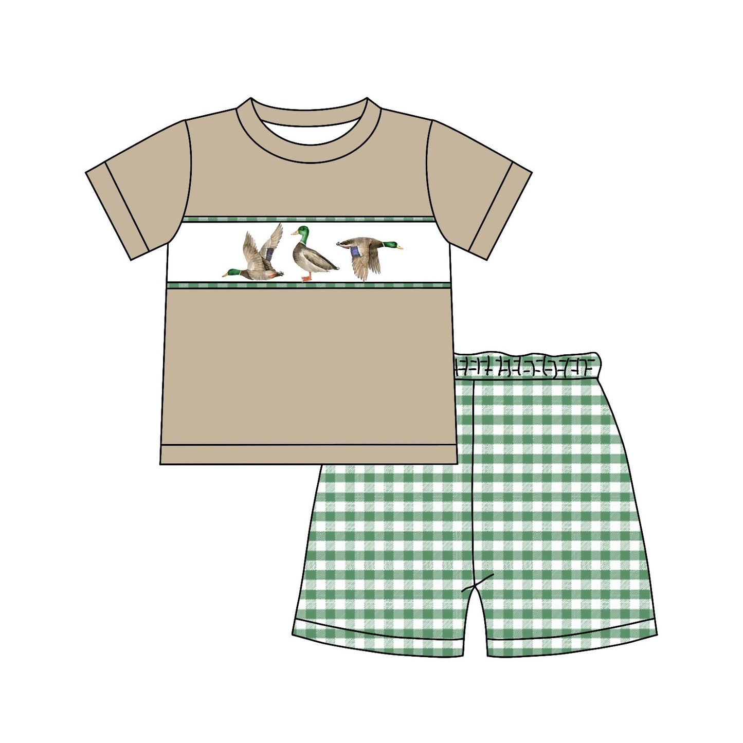 BSSO0608 pre-order baby boy clothes mallard toddler boy summer outfit