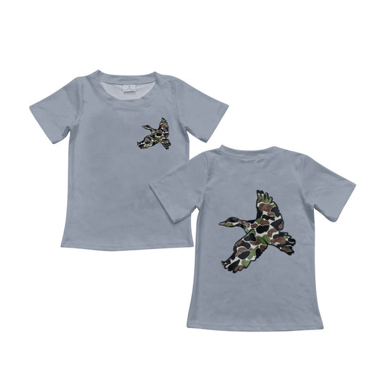 BT0600 pre-order baby boy clothes grey mallard boy summer tshirt