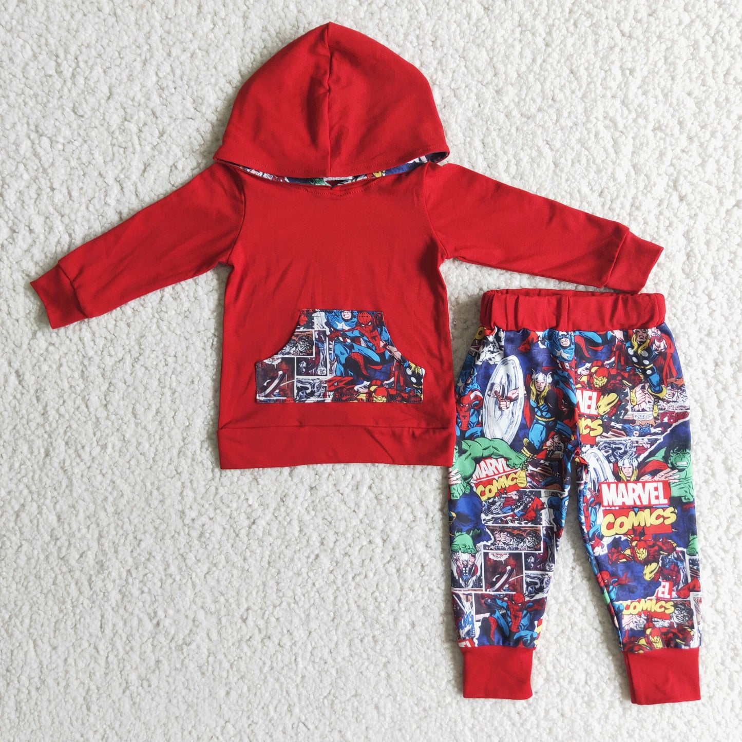 Boy Cartoon Hoodie Set