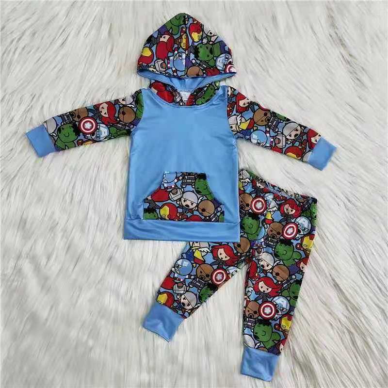 Boy Cartoon Hoodie Set