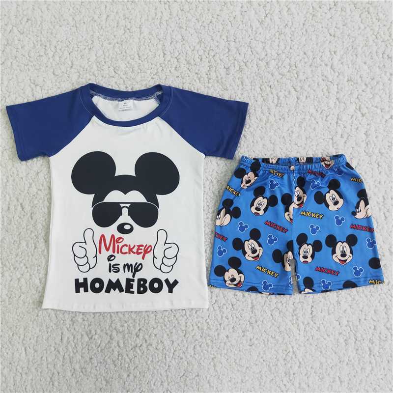 boys cartoon t-shirt shorts sets D7-13