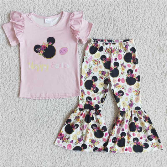 happy Easter pink Bell Bottoms Sets D7-3