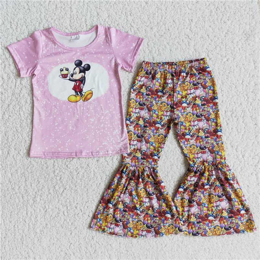 summer cartoon T-shirt bell bottoms outfits E11-11