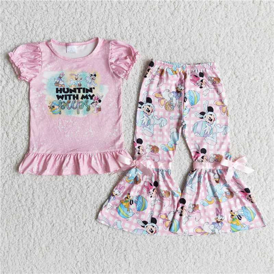 egg hunt T-shirt bell bottoms outfits E7-19