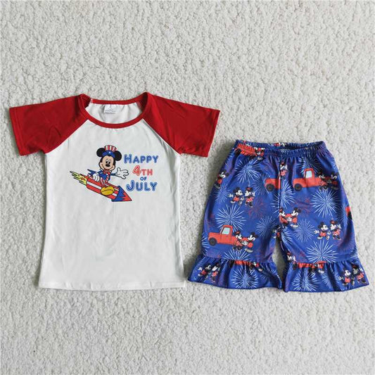 happy 4th of July boys t-shirt shorts sets G2-8-1