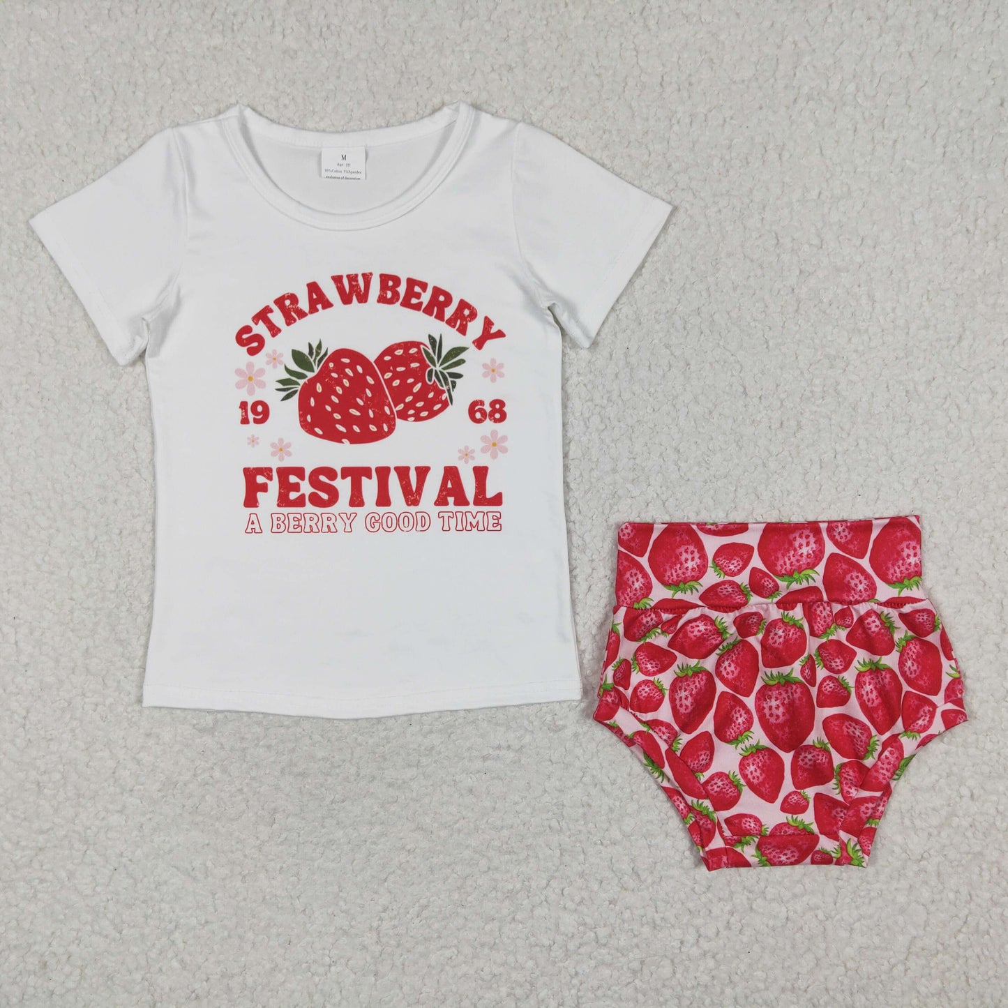 strawberry tops bummies headbands 3pcs sets GBO0097