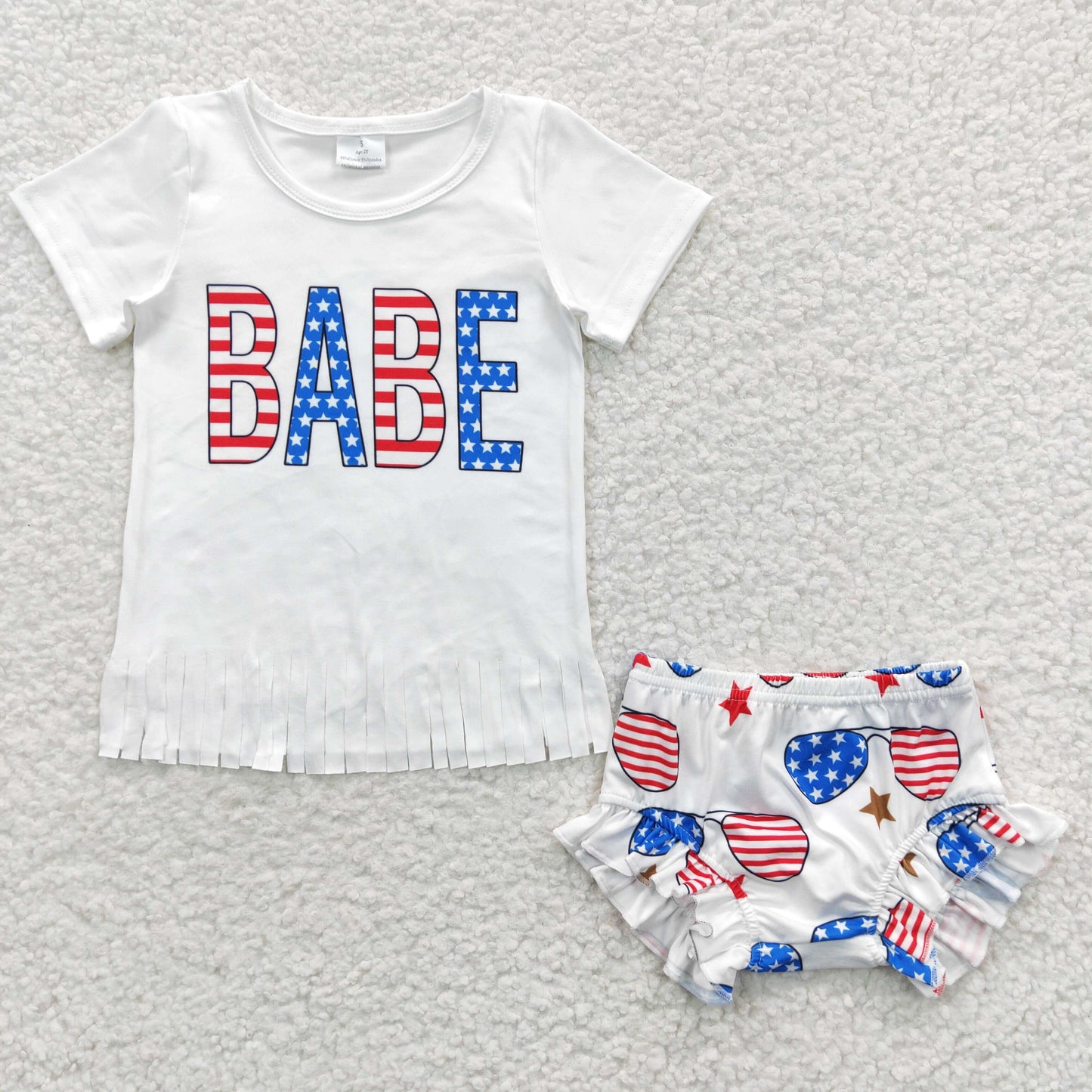 USA babe t-shirt bummies 3pieces sets GBO0127