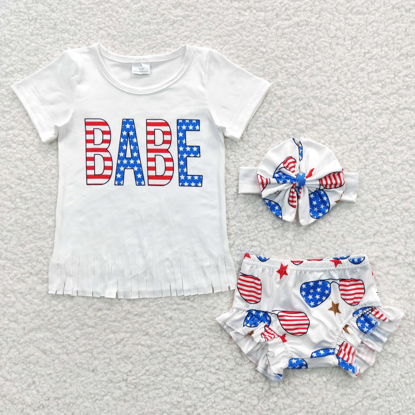 USA babe t-shirt bummies 3pieces sets GBO0127