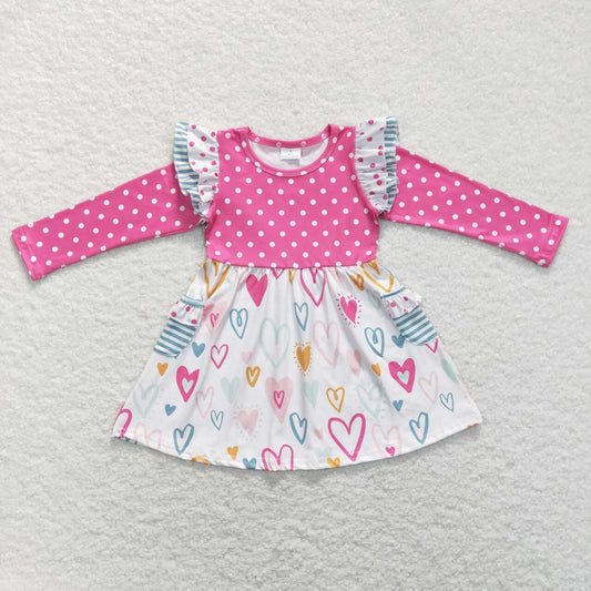 GLD0489 pre-order baby girl clothes girl heart valentines day dress