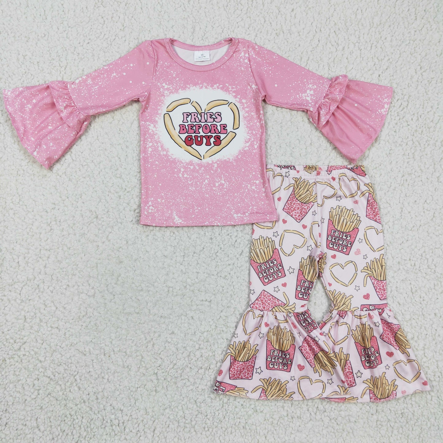 Girls Pink long sleeve Top bell bottoms set GLP0354