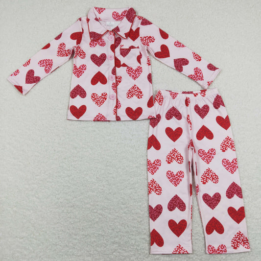GLP1136 baby girl clothes girl heart girl valentines day pajamas outfit