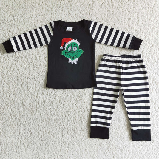 Cartoon Characters Black Stripe Pajamas