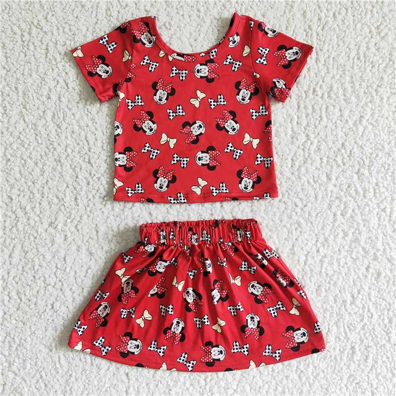 girls cartoon tops skirts sets GSD0038