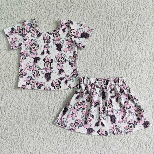 girls cartoon tops skirts sets GSD0039