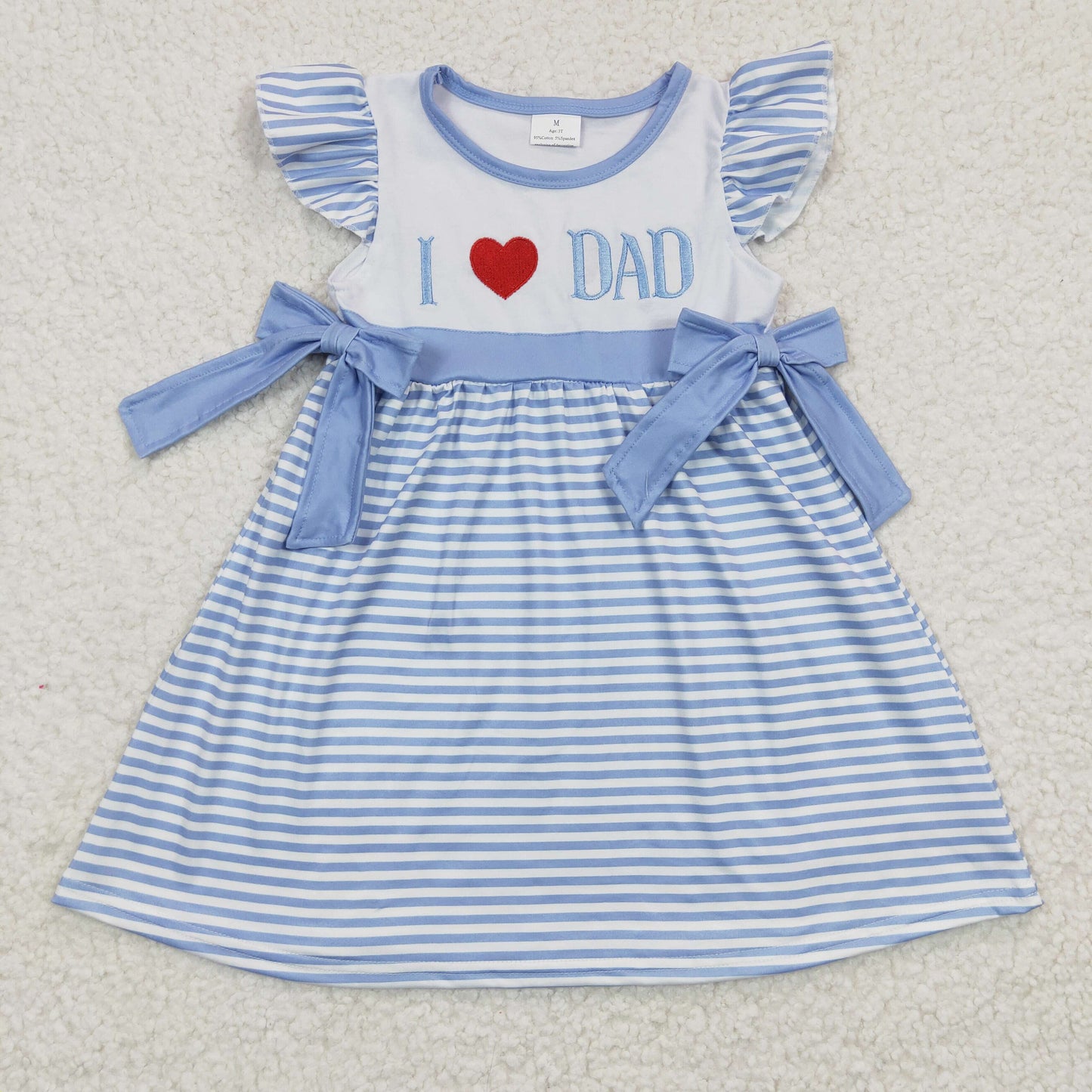 I love dad letter embroidery dress GSD0256