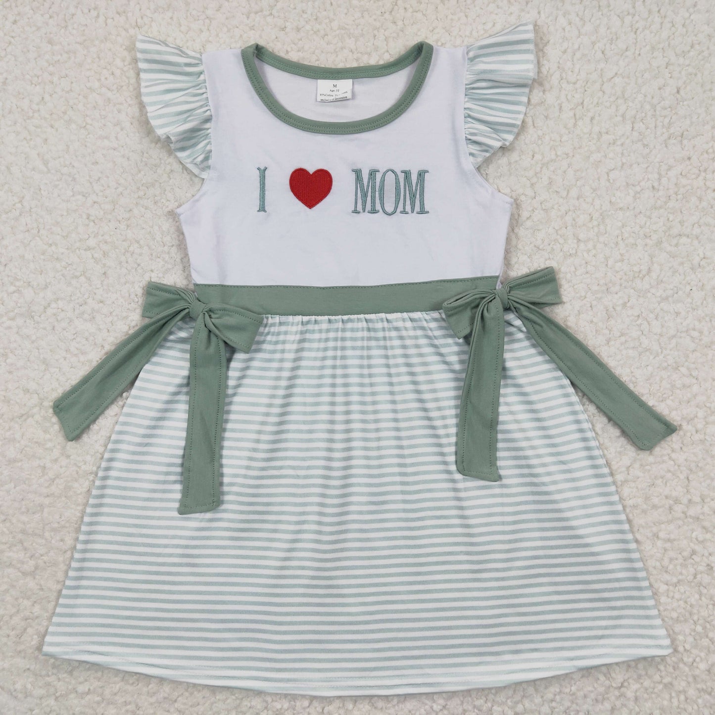 I love mom letter embroidery dress GSD0257