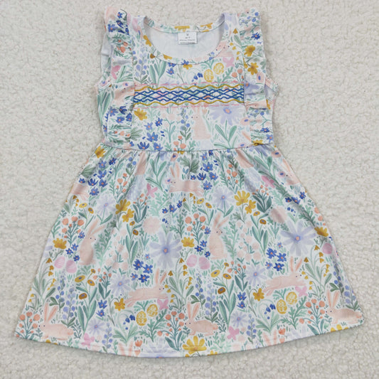 blue floral embroidery dress GSD0272