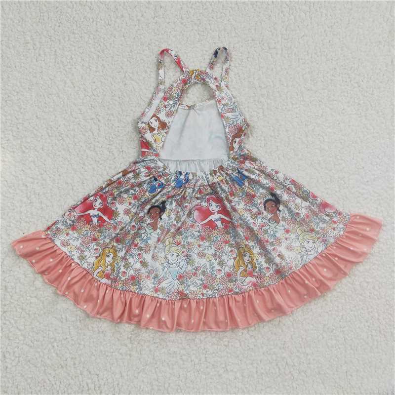 kids summer backless princess dress GSD0284