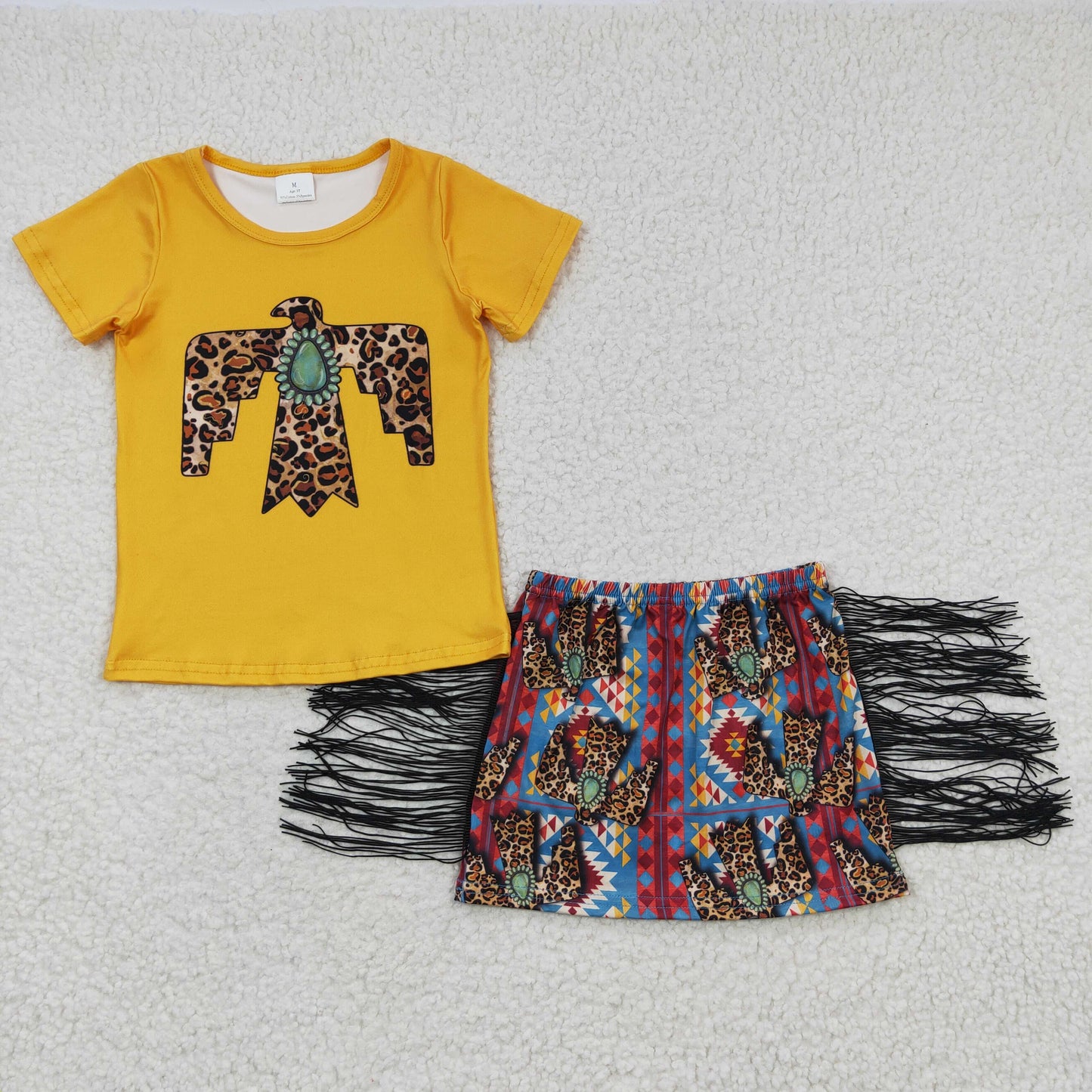 Eagle T-shirts tassel skirts sets GSD0287