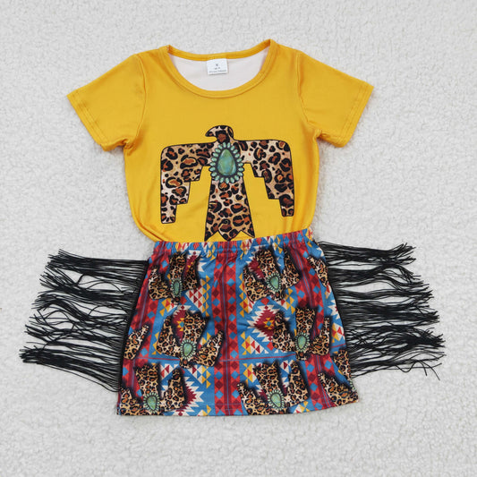 Eagle T-shirts tassel skirts sets GSD0287