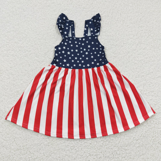 4th of July star stripe patchwork dress GSD0289