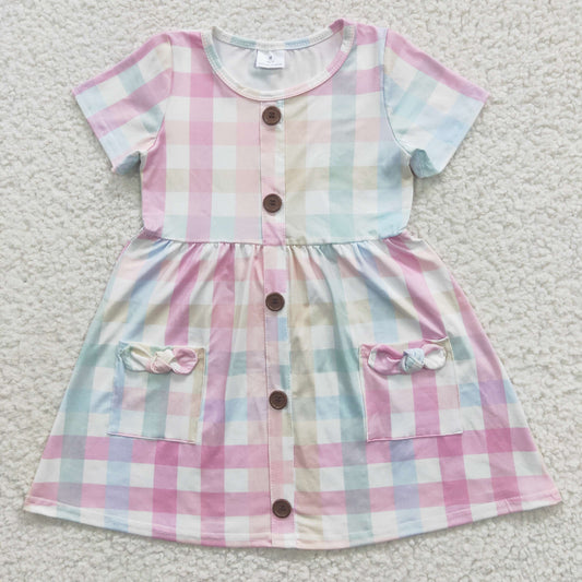 girls colorful plaid dress GSD0296